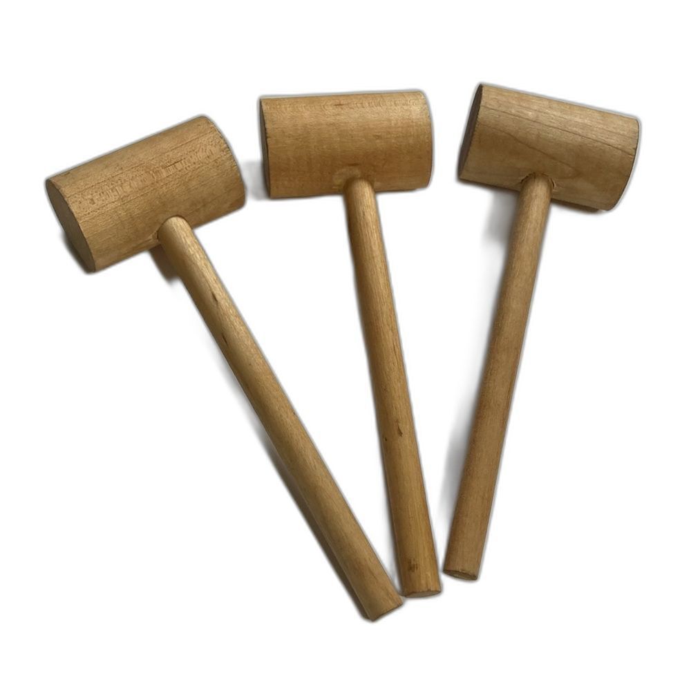 Wood Mallet Set of 3 Crab Lobster Seafood Cracker 8 Inch Length